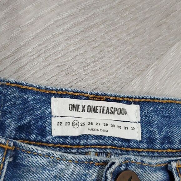ONE TEASPOON,Women’s Denim,40/40 MINI SKIRT, BUTTON FLY - SIZE 24 - Picture 2 of 9